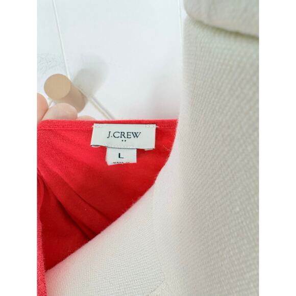 J. Crew Eyelet Flutter Sleeve Top Size Large Red Floral Crochet Cap Sleeve - Picture 6 of 7